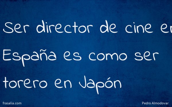 Ser director de cine en España es como ser torero en Japón